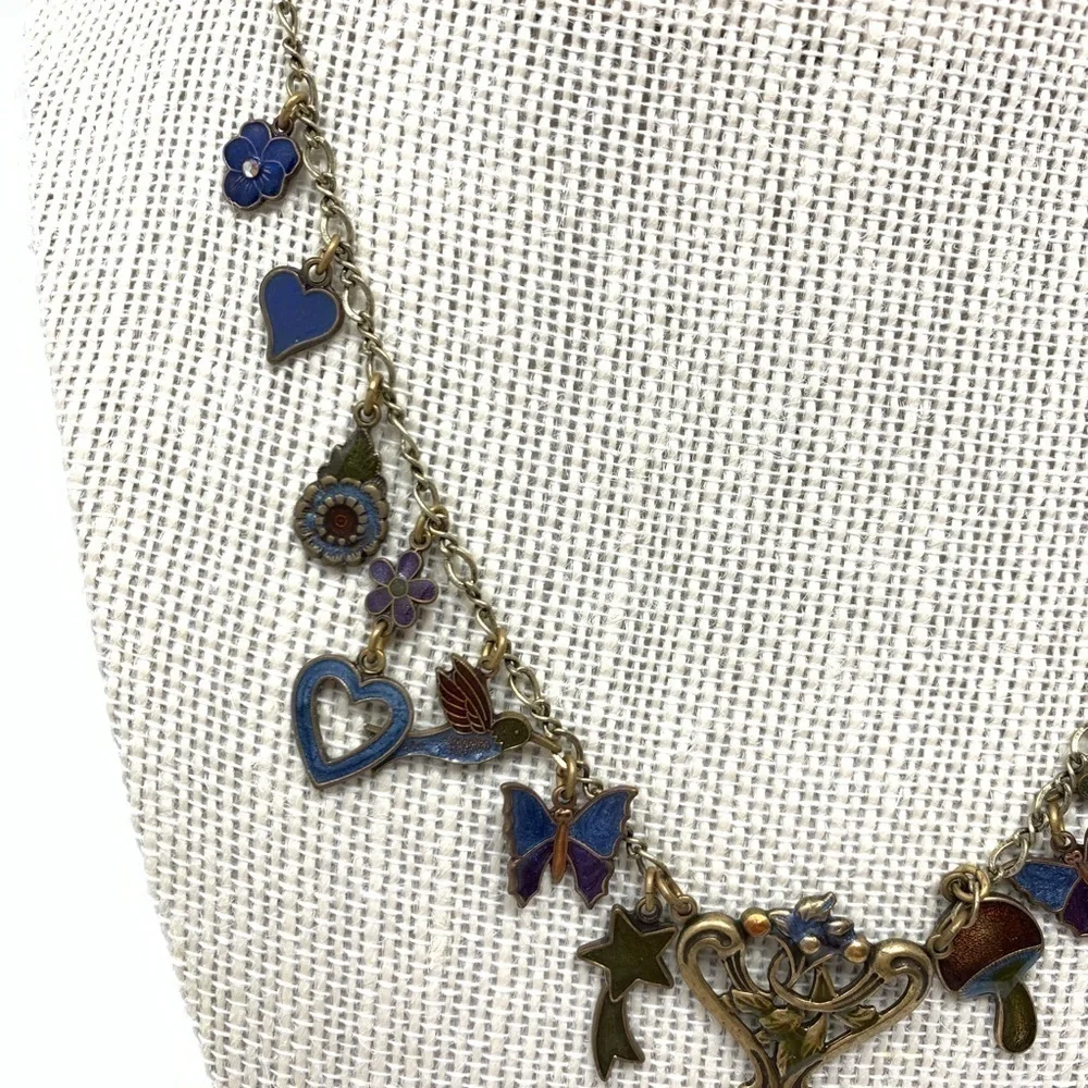 Christine Couturier Necklace Cosmic Boho Charms Hand Enameled Sweet Secrets